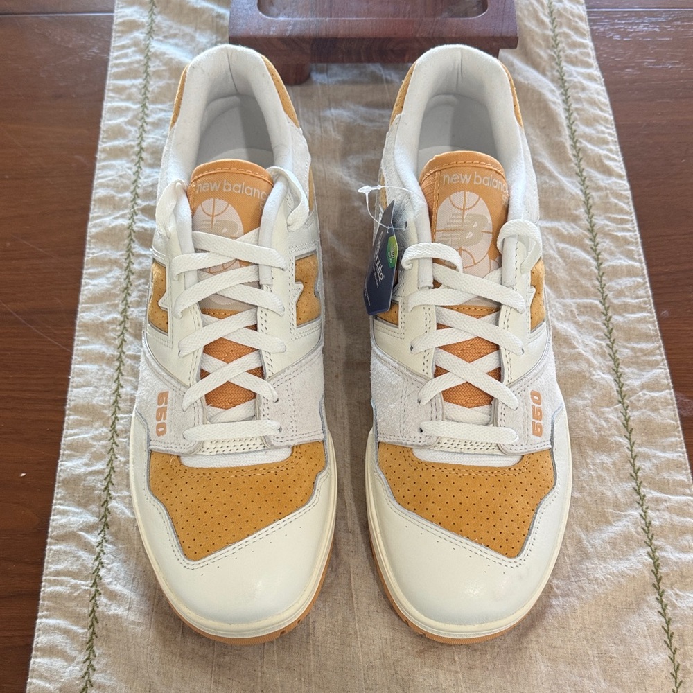 New Balance 550 Cream and Yellow Sneakers
